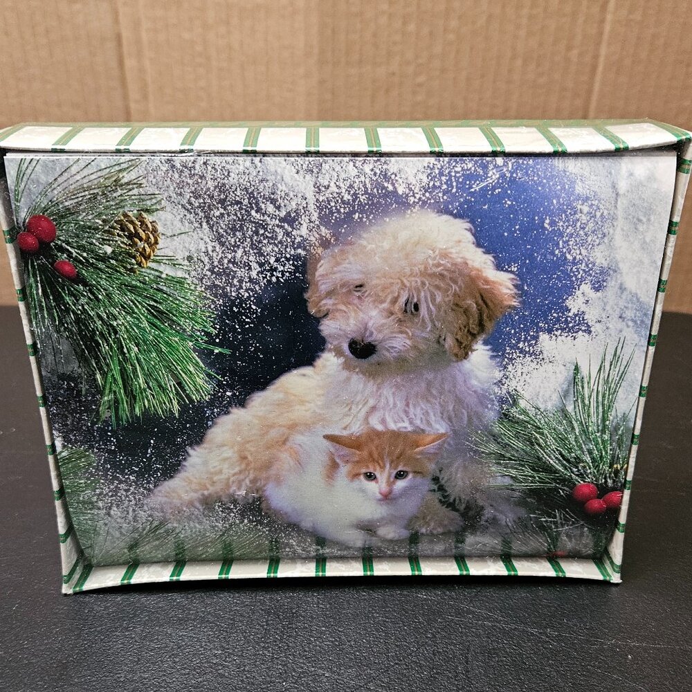 American Greeting Christmas Cards 18 Cards & Envelopes  Adorable Puppy & Kitten